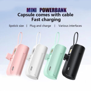 [SG Stock] 5000mAh Mini Power Bank Portable Charger Small Lightweight Power Bank With Cable Connector Fast Charging